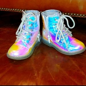 Iridescent toddler boots